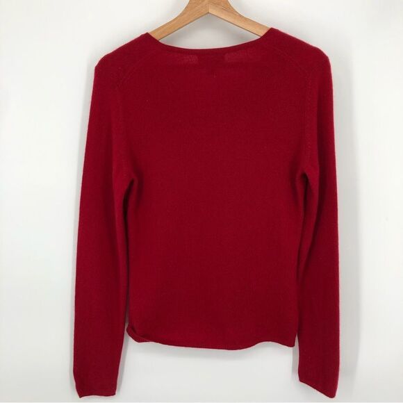 Charter Club Sweater Womens Small 100% Cashmere Red V Neck - Picture 2 of 10
